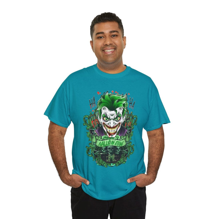 Joker Inspired Unisex Heavy Cotton Tee - Halloween Costume Tee - Navy - S - Joker Inspired Unisex Heavy Cotton Tee - Halloween Costume Tee - Tatoo Tee