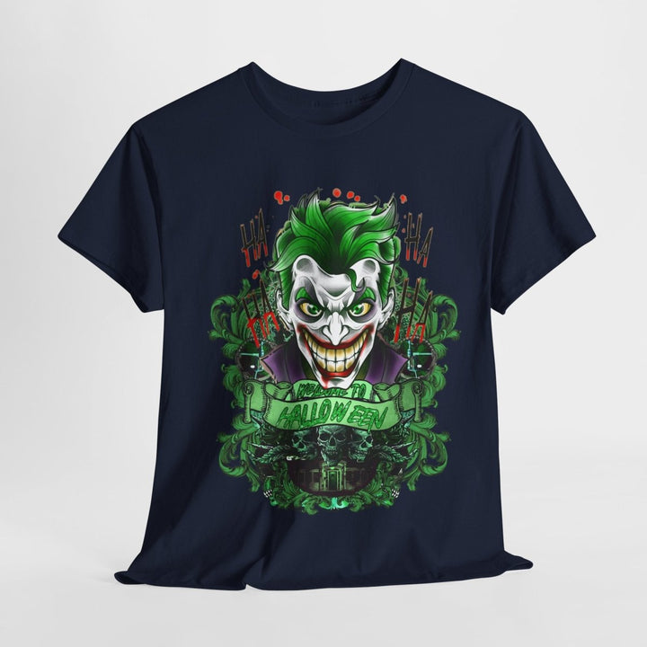 Joker Inspired Unisex Heavy Cotton Tee - Halloween Costume Tee - Navy - S - Joker Inspired Unisex Heavy Cotton Tee - Halloween Costume Tee - Tatoo Tee