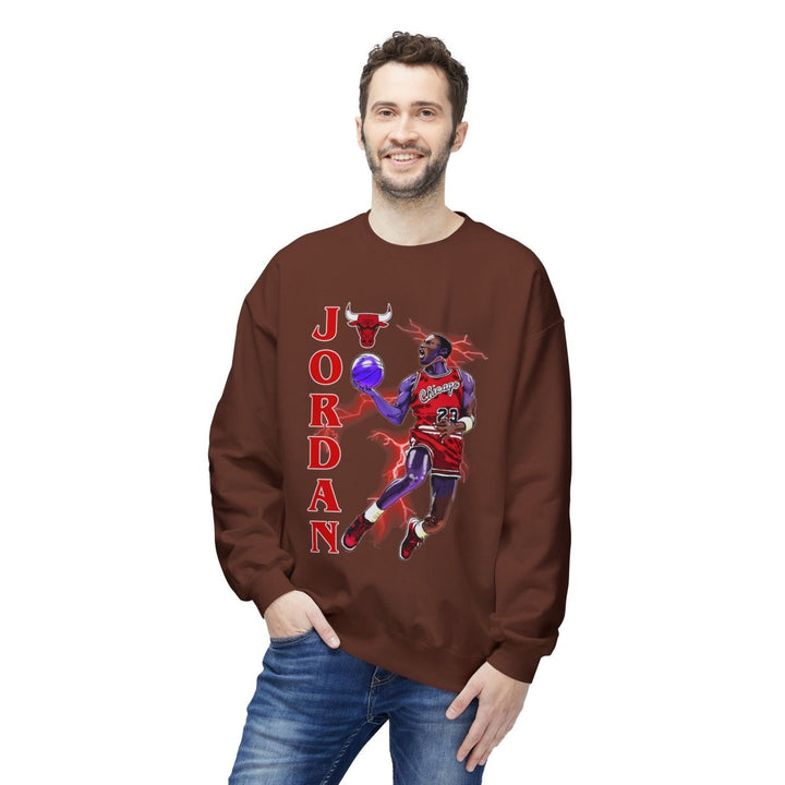 Jordan Basketball Sweatshirt, Unisex Crewneck, Sports Apparel - Cocoa - S - Jordan Basketball Sweatshirt, Unisex Crewneck, Sports Apparel - Tatoo Tee