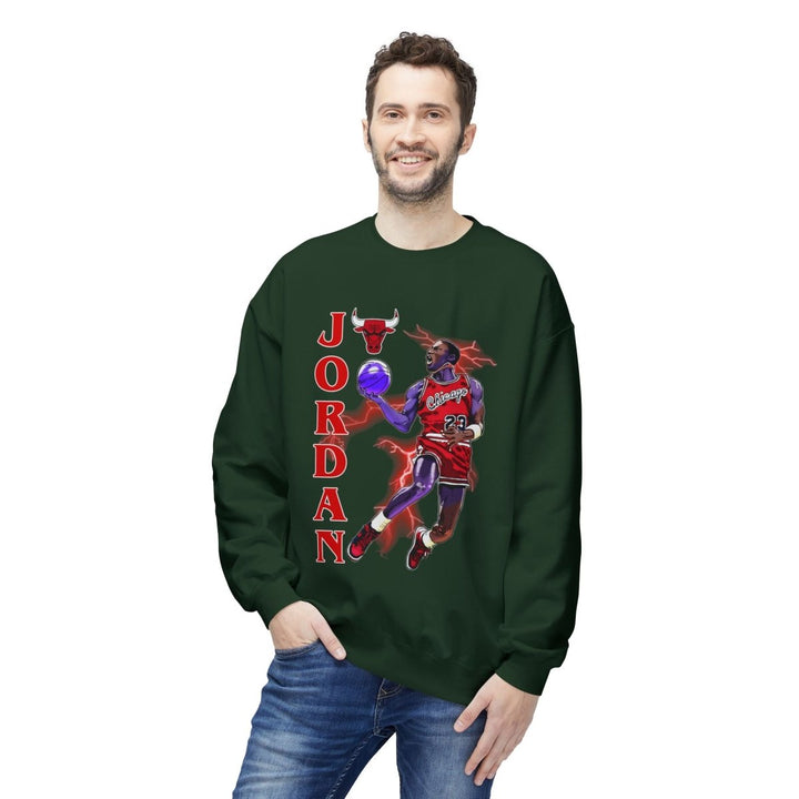 Jordan Basketball Sweatshirt, Unisex Crewneck, Sports Apparel - Forest Green - S - Jordan Basketball Sweatshirt, Unisex Crewneck, Sports Apparel - Tatoo Tee