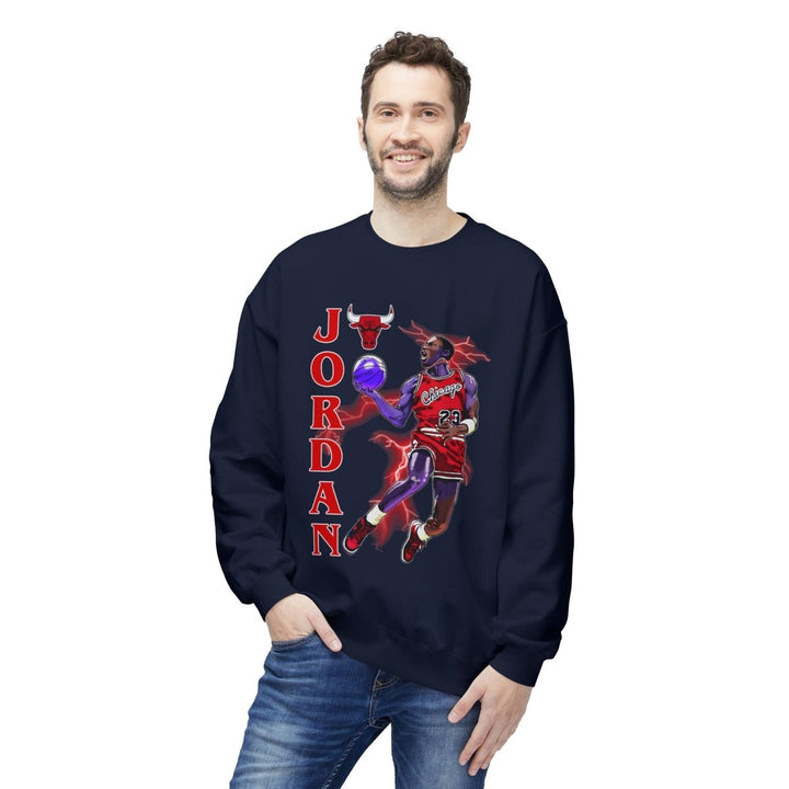 Jordan Basketball Sweatshirt, Unisex Crewneck, Sports Apparel - Navy - S - Jordan Basketball Sweatshirt, Unisex Crewneck, Sports Apparel - Tatoo Tee