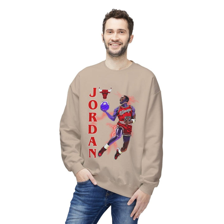 Jordan Basketball Sweatshirt, Unisex Crewneck, Sports Apparel - Sand - S - Jordan Basketball Sweatshirt, Unisex Crewneck, Sports Apparel - Tatoo Tee