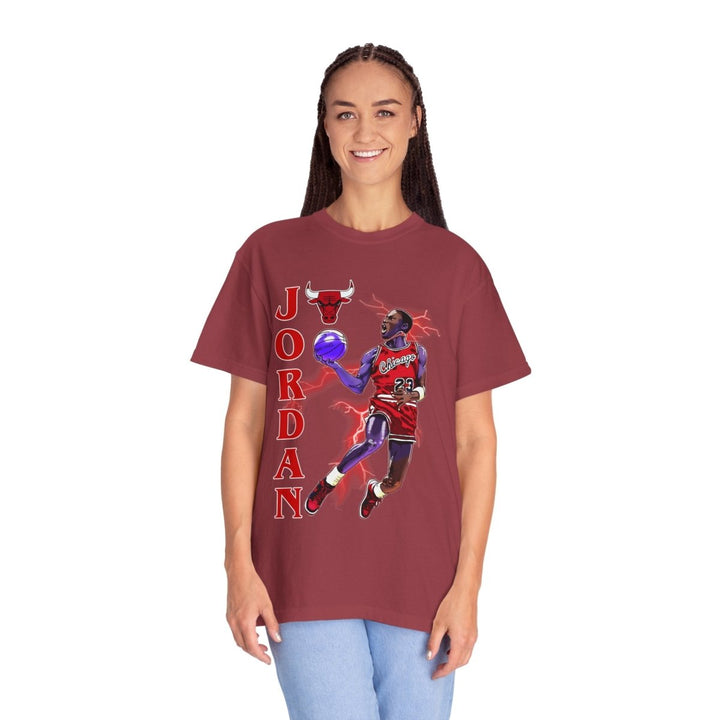 Jordan Inspired Unisex Garment - Dyed T-Shirt - Basketball Fan Tee - Chili - S - Jordan Inspired Unisex Garment - Dyed T-Shirt - Basketball Fan Tee - Tatoo Tee