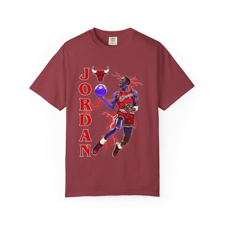 Jordan Inspired Unisex Garment - Dyed T-Shirt - Basketball Fan Tee - Chili - S - Jordan Inspired Unisex Garment - Dyed T-Shirt - Basketball Fan Tee - Tatoo Tee