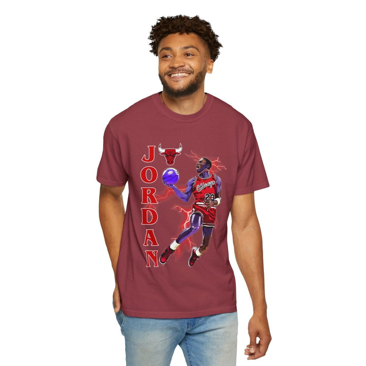 Jordan Inspired Unisex Garment - Dyed T-Shirt - Basketball Fan Tee - Chili - S - Jordan Inspired Unisex Garment - Dyed T-Shirt - Basketball Fan Tee - Tatoo Tee