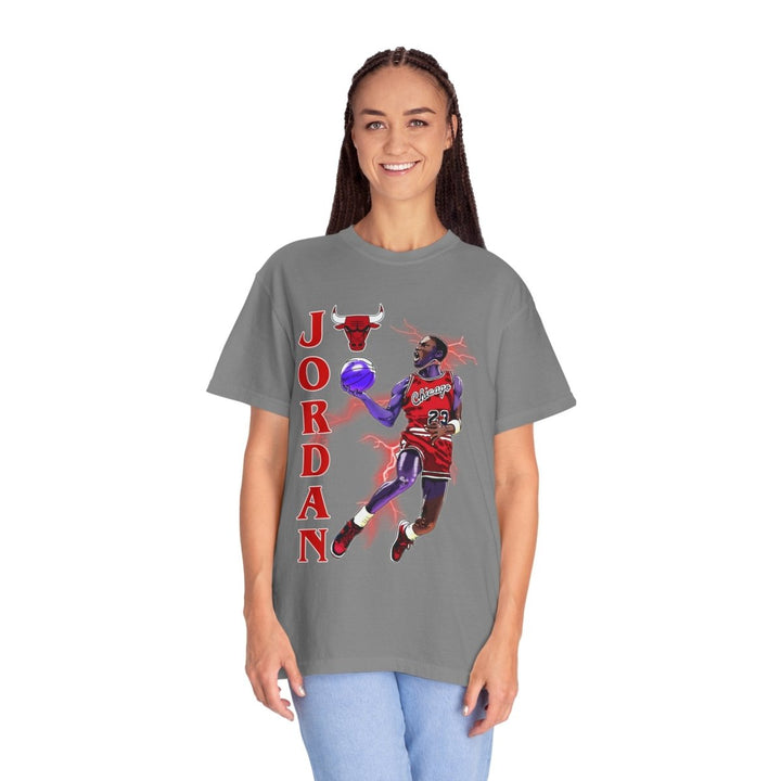 Jordan Inspired Unisex Garment - Dyed T-Shirt - Basketball Fan Tee - Grey - S - Jordan Inspired Unisex Garment - Dyed T-Shirt - Basketball Fan Tee - Tatoo Tee