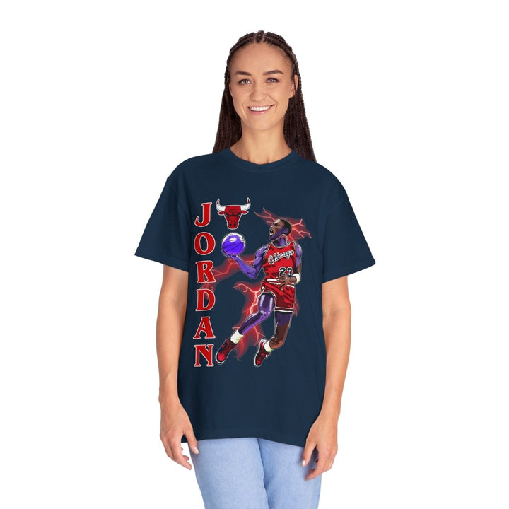 Jordan Inspired Unisex Garment - Dyed T-Shirt - Basketball Fan Tee - True Navy - S - Jordan Inspired Unisex Garment - Dyed T-Shirt - Basketball Fan Tee - Tatoo Tee