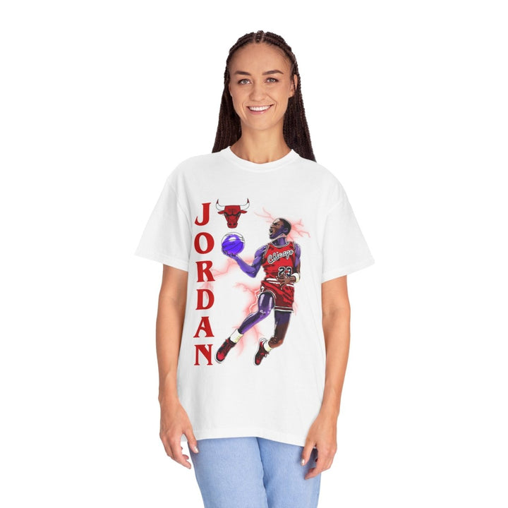 Jordan Inspired Unisex Garment - Dyed T-Shirt - Basketball Fan Tee - White - S - Jordan Inspired Unisex Garment - Dyed T-Shirt - Basketball Fan Tee - Tatoo Tee
