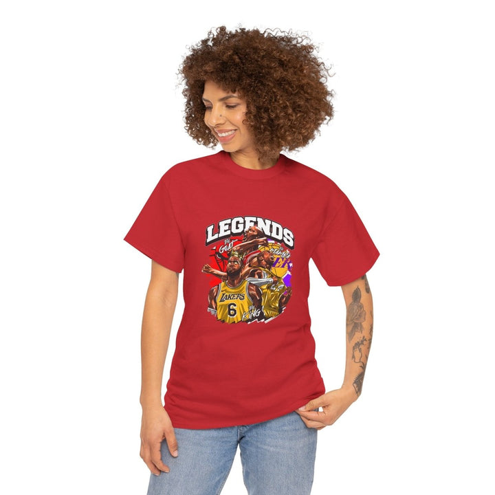 Kaos Basket Legend Basketball Unisex Heavy Cotton Tee - Cardinal Red - S - Kaos Basket Legend Basketball Unisex Heavy Cotton Tee - Tatoo Tee