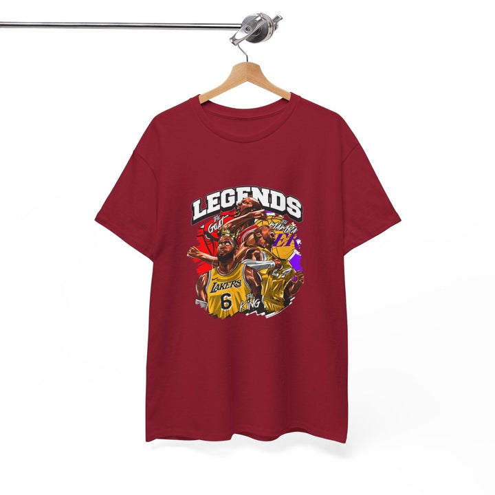 Kaos Basket Legend Basketball Unisex Heavy Cotton Tee - Cardinal Red - S - Kaos Basket Legend Basketball Unisex Heavy Cotton Tee - Tatoo Tee