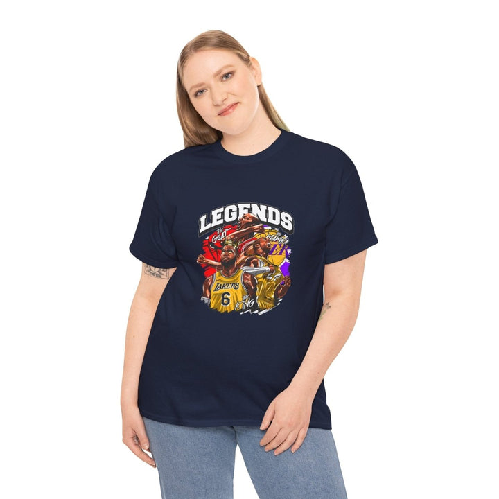 Kaos Basket Legend Basketball Unisex Heavy Cotton Tee - Navy - S - Kaos Basket Legend Basketball Unisex Heavy Cotton Tee - Tatoo Tee