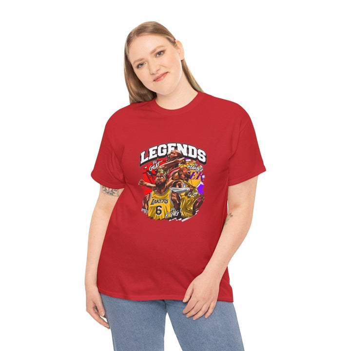 Kaos Basket Legend Basketball Unisex Heavy Cotton Tee - Red - S - Kaos Basket Legend Basketball Unisex Heavy Cotton Tee - Tatoo Tee