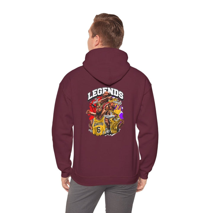 Kaos Basket Legend Basketball Unisex Hoodie - Maroon - S - Kaos Basket Legend Basketball Unisex Hoodie - Tatoo Tee
