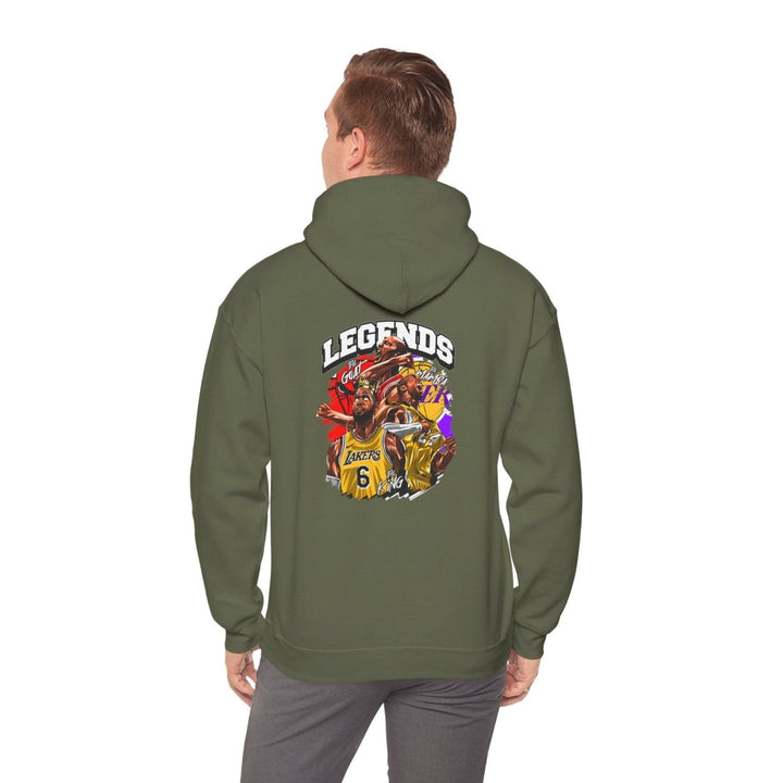 Kaos Basket Legend Basketball Unisex Hoodie - Military Green - S - Kaos Basket Legend Basketball Unisex Hoodie - Tatoo Tee