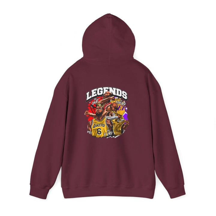 Kaos Basket Legend Basketball Unisex Hoodie - Red - S - Kaos Basket Legend Basketball Unisex Hoodie - Tatoo Tee