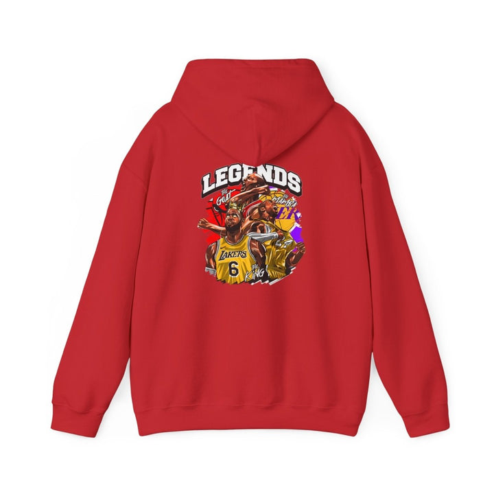 Kaos Basket Legend Basketball Unisex Hoodie - Red - S - Kaos Basket Legend Basketball Unisex Hoodie - Tatoo Tee