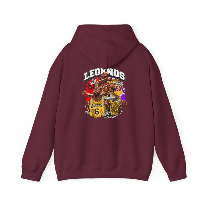 Kaos Basket Legend Basketball Unisex Hoodie - Red - S - Kaos Basket Legend Basketball Unisex Hoodie - Tatoo Tee