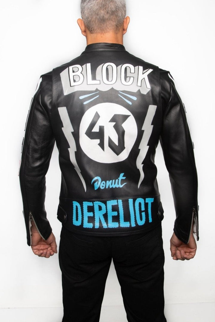 Ken Block Leather Jacket - Male - XS - Ken Block Leather Jacket - Tatoo Tee