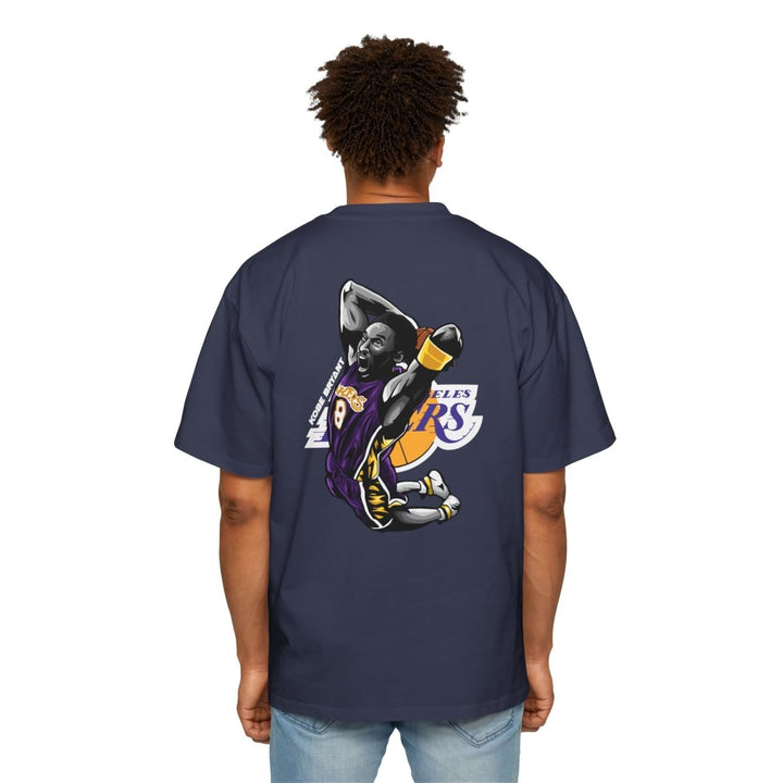 Kobe Bryant Heavy Oversized Tee - Retro Basketball Slam Dunk Graphic Tee - S - Midnight Blue - Kobe Bryant Heavy Oversized Tee - Retro Basketball Slam Dunk Graphic Tee - Tatoo Tee