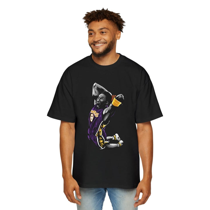 Kobe Bryant Heavy Oversized Tee - Retro Basketball Slam Dunk Graphic Tee - S - Midnight Blue - Kobe Bryant Heavy Oversized Tee - Retro Basketball Slam Dunk Graphic Tee - Tatoo Tee