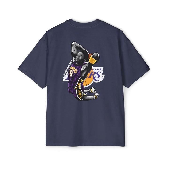 Kobe Bryant Heavy Oversized Tee - Retro Basketball Slam Dunk Graphic Tee - S - Midnight Blue - Kobe Bryant Heavy Oversized Tee - Retro Basketball Slam Dunk Graphic Tee - Tatoo Tee