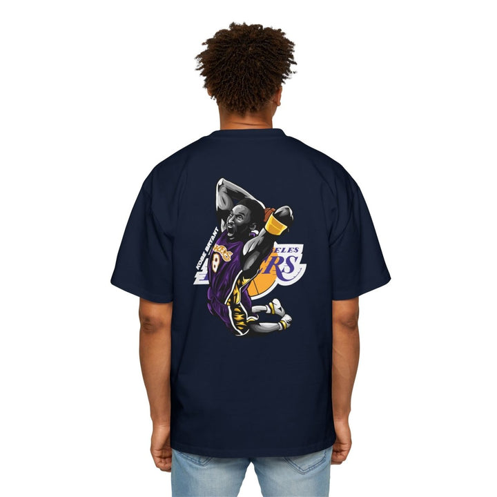 Kobe Bryant Heavy Oversized Tee - Retro Basketball Slam Dunk Graphic Tee - S - Midnight Blue - Kobe Bryant Heavy Oversized Tee - Retro Basketball Slam Dunk Graphic Tee - Tatoo Tee
