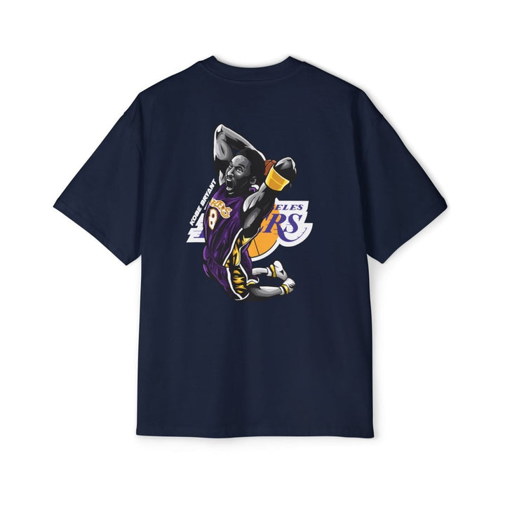 Kobe Bryant Heavy Oversized Tee - Retro Basketball Slam Dunk Graphic Tee - S - Midnight Blue - Kobe Bryant Heavy Oversized Tee - Retro Basketball Slam Dunk Graphic Tee - Tatoo Tee