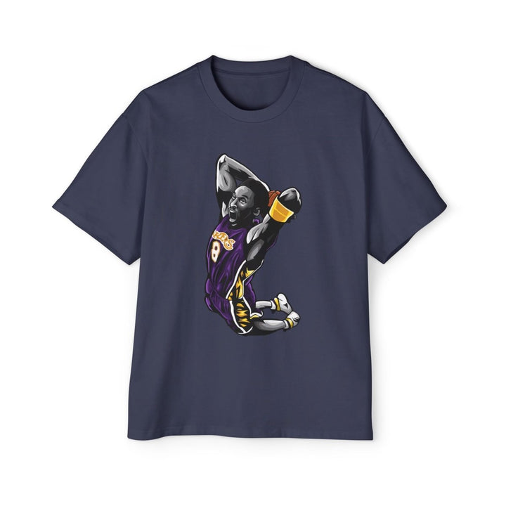 Kobe Bryant Heavy Oversized Tee - Retro Basketball Slam Dunk Graphic Tee - S - Midnight Blue - Kobe Bryant Heavy Oversized Tee - Retro Basketball Slam Dunk Graphic Tee - Tatoo Tee