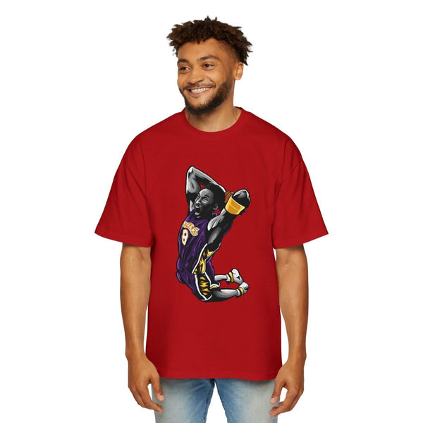 Kobe Bryant Heavy Oversized Tee - Retro Basketball Slam Dunk Graphic Tee - S - Red - Kobe Bryant Heavy Oversized Tee - Retro Basketball Slam Dunk Graphic Tee - Tatoo Tee