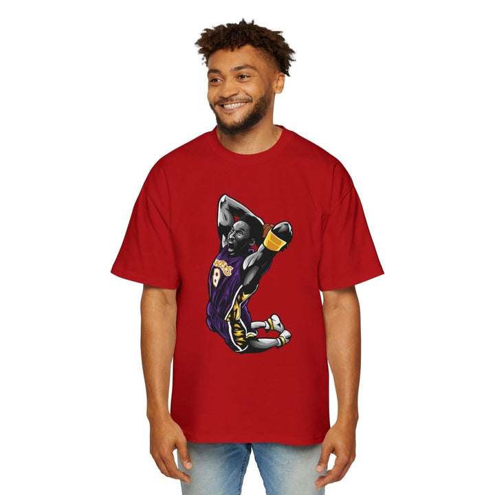 Kobe Bryant Heavy Oversized Tee - Retro Basketball Slam Dunk Graphic Tee - S - Red - Kobe Bryant Heavy Oversized Tee - Retro Basketball Slam Dunk Graphic Tee - Tatoo Tee