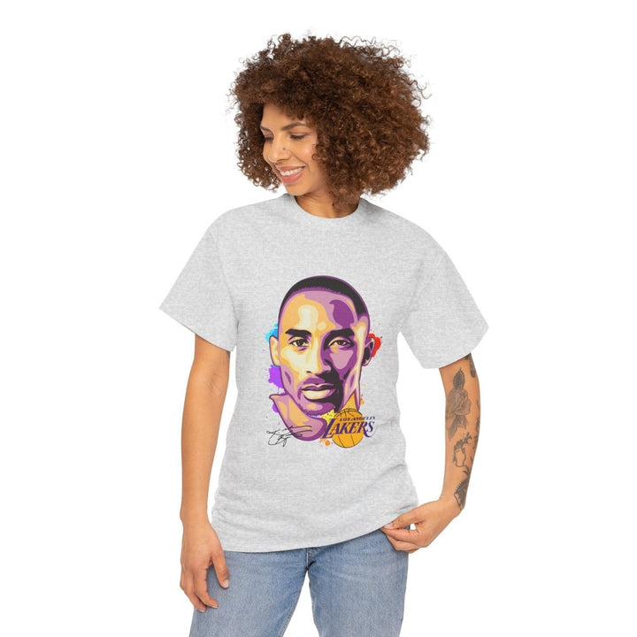 Kobe Bryant Tribute Unisex Heavy Cotton Tee - Lakers Fan Apparel - Ash - S - Kobe Bryant Tribute Unisex Heavy Cotton Tee - Lakers Fan Apparel - Tatoo Tee