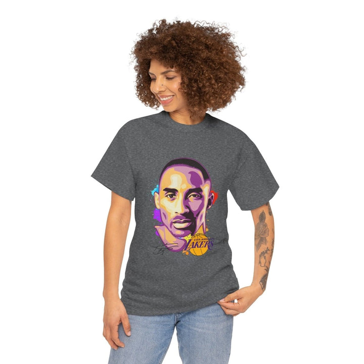 Kobe Bryant Tribute Unisex Heavy Cotton Tee - Lakers Fan Apparel - Graphite Heather - S - Kobe Bryant Tribute Unisex Heavy Cotton Tee - Lakers Fan Apparel - Tatoo Tee