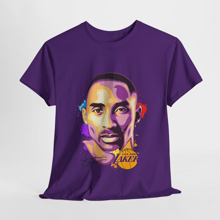 Kobe Bryant Tribute Unisex Heavy Cotton Tee - Lakers Fan Apparel - Purple - S - Kobe Bryant Tribute Unisex Heavy Cotton Tee - Lakers Fan Apparel - Tatoo Tee