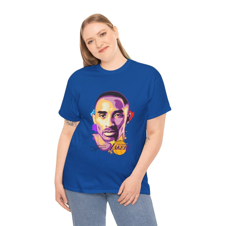 Kobe Bryant Tribute Unisex Heavy Cotton Tee - Lakers Fan Apparel - Purple - S - Kobe Bryant Tribute Unisex Heavy Cotton Tee - Lakers Fan Apparel - Tatoo Tee