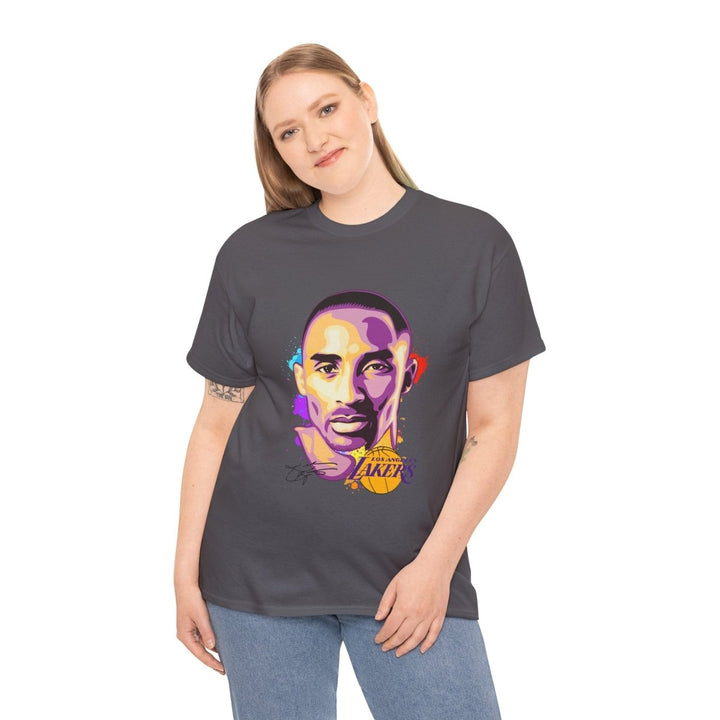Kobe Bryant Tribute Unisex Heavy Cotton Tee - Lakers Fan Apparel - Purple - S - Kobe Bryant Tribute Unisex Heavy Cotton Tee - Lakers Fan Apparel - Tatoo Tee
