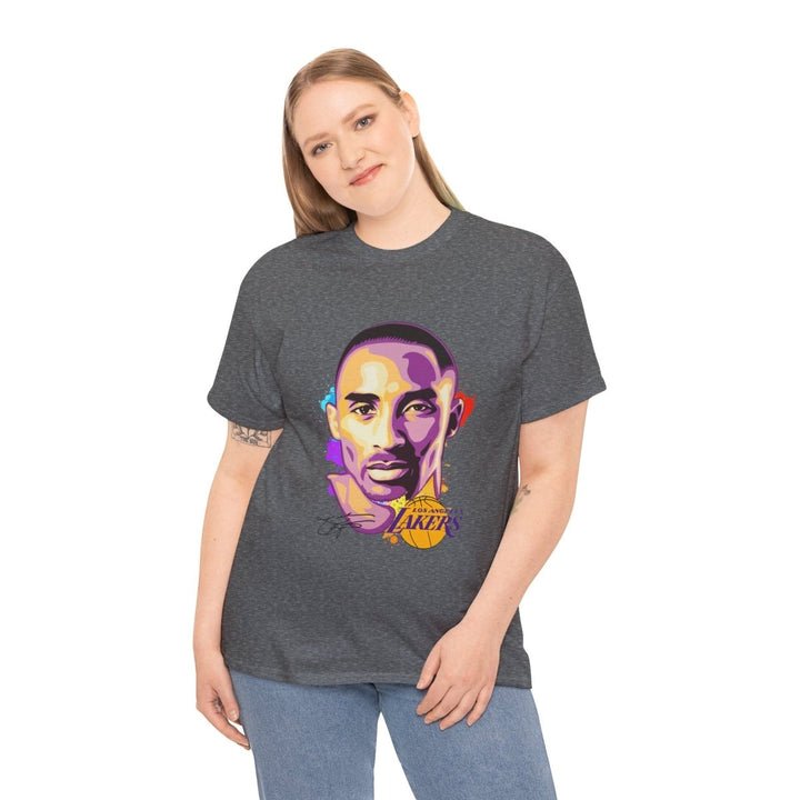 Kobe Bryant Tribute Unisex Heavy Cotton Tee - Lakers Fan Apparel - Purple - S - Kobe Bryant Tribute Unisex Heavy Cotton Tee - Lakers Fan Apparel - Tatoo Tee