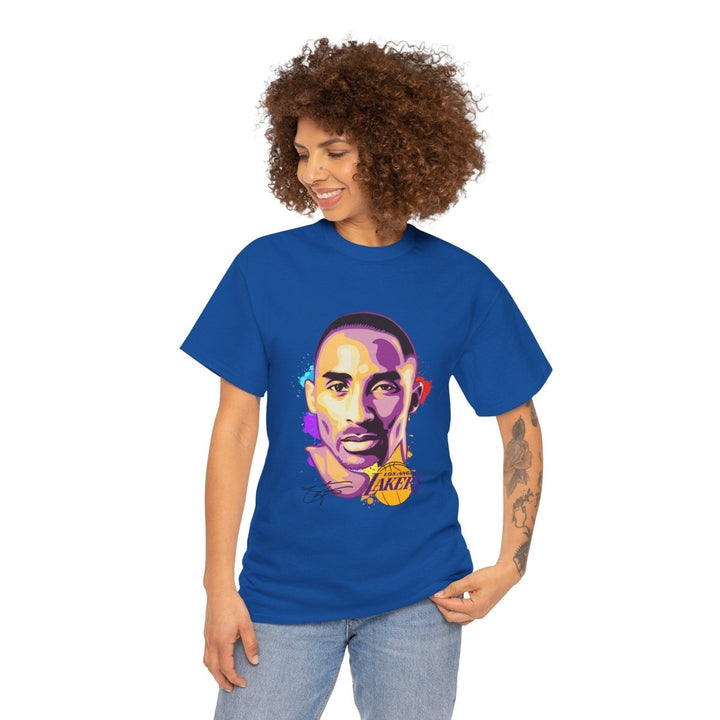 Kobe Bryant Tribute Unisex Heavy Cotton Tee - Lakers Fan Apparel - Royal - S - Kobe Bryant Tribute Unisex Heavy Cotton Tee - Lakers Fan Apparel - Tatoo Tee