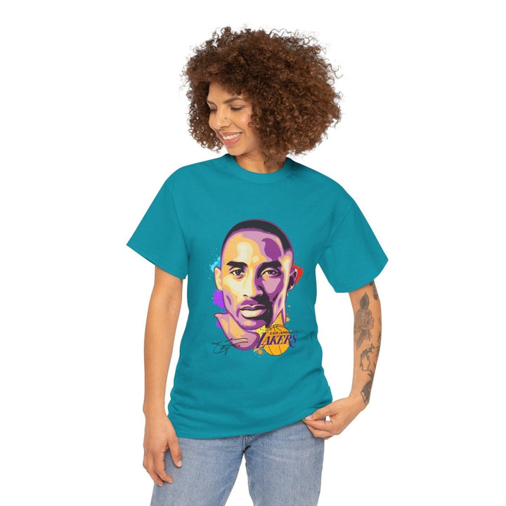 Kobe Bryant Tribute Unisex Heavy Cotton Tee - Lakers Fan Apparel - Tropical Blue - S - Kobe Bryant Tribute Unisex Heavy Cotton Tee - Lakers Fan Apparel - Tatoo Tee