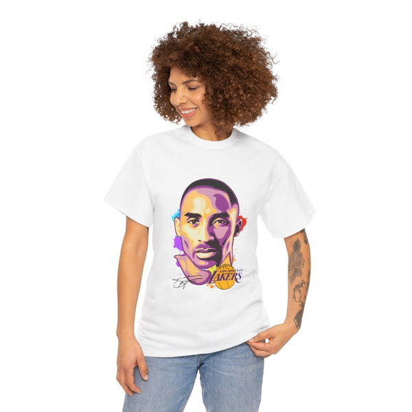Kobe Bryant Tribute Unisex Heavy Cotton Tee - Lakers Fan Apparel - White - S - Kobe Bryant Tribute Unisex Heavy Cotton Tee - Lakers Fan Apparel - Tatoo Tee