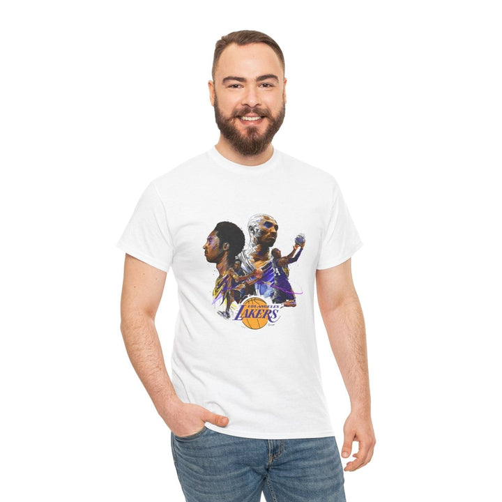 Kobe Bryant Tribute Unisex Heavy Cotton Tee - White - S - Kobe Bryant Tribute Unisex Heavy Cotton Tee - Tatoo Tee