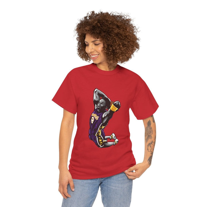Kobe Bryant Unisex Heavy Cotton Tee - Legendary Basketball - Red - S - Kobe Bryant Unisex Heavy Cotton Tee - Legendary Basketball - Tatoo Tee