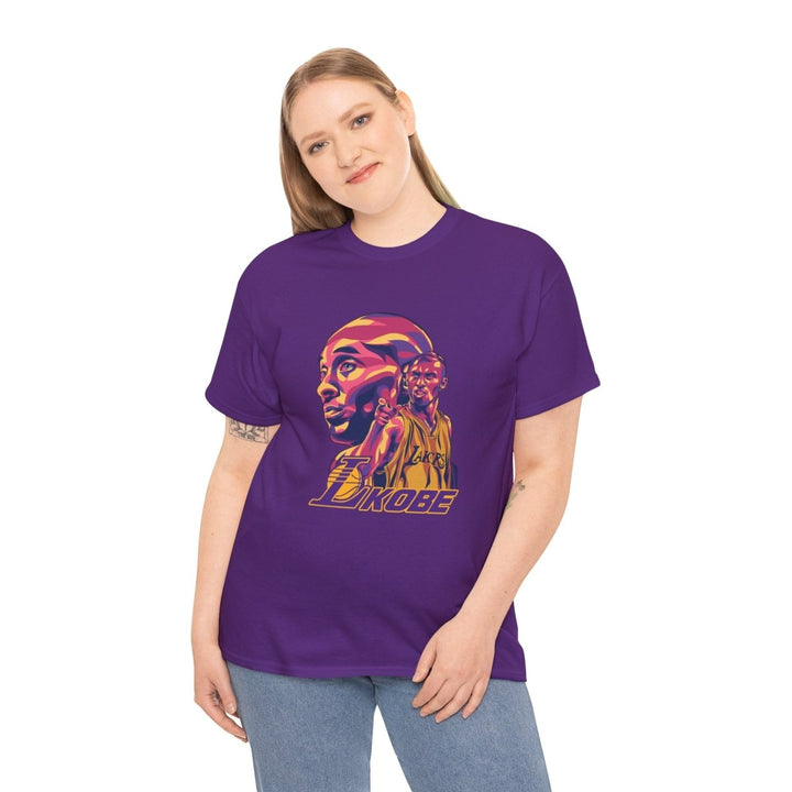 Kobe Bryant Unisex Heavy Cotton Tee - Tribute Shirt for Basketball Fans - Purple - S - Kobe Bryant Unisex Heavy Cotton Tee - Tribute Shirt for Basketball Fans - Tatoo Tee