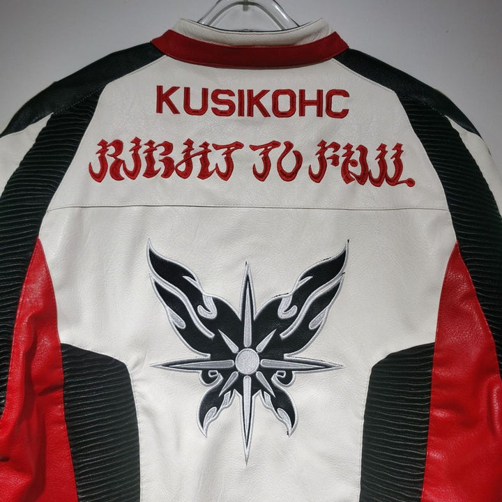 Kusikohc Leather Vintage Racing Jacket - XS - Kusikohc Leather Vintage Racing Jacket - Tatoo Tee