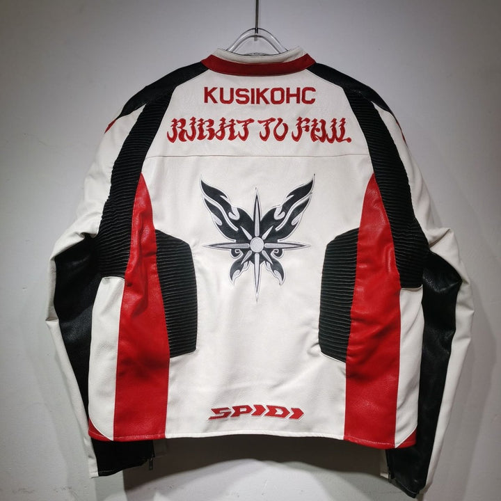 Kusikohc Leather Vintage Racing Jacket - XS - Kusikohc Leather Vintage Racing Jacket - Tatoo Tee