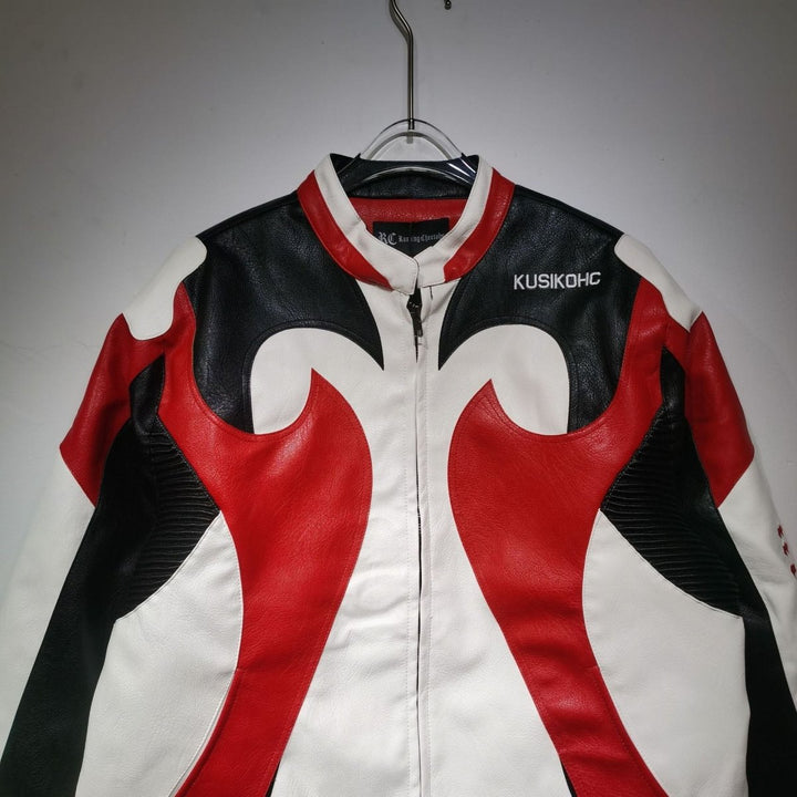 Kusikohc Leather Vintage Racing Jacket - XS - Kusikohc Leather Vintage Racing Jacket - Tatoo Tee