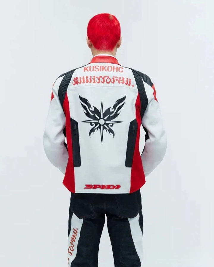 Kusikohc Leather Vintage Racing Jacket - XS - Kusikohc Leather Vintage Racing Jacket - Tatoo Tee