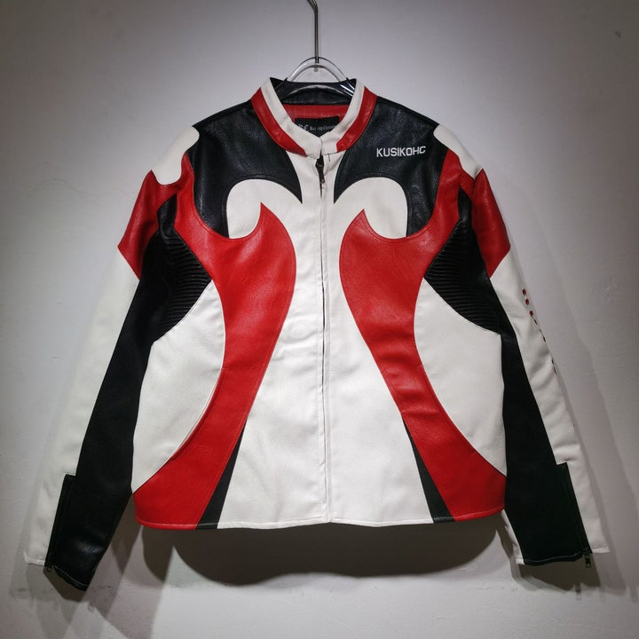 Kusikohc Leather Vintage Racing Jacket - XS - Kusikohc Leather Vintage Racing Jacket - Tatoo Tee