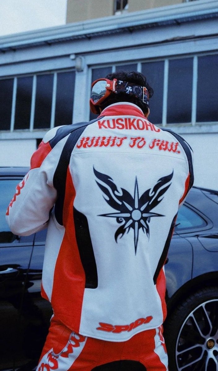 Kusikohc Leather Vintage Racing Jacket - XS - Kusikohc Leather Vintage Racing Jacket - Tatoo Tee