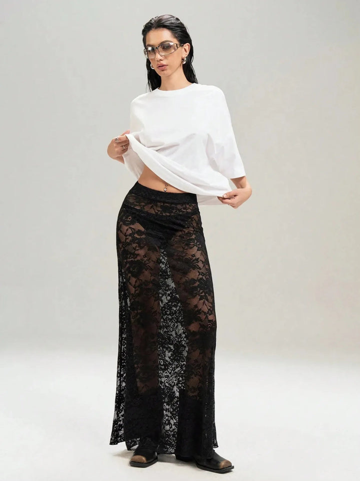 Lace Maxi Skirt - Black - S - 74b774a506614cc2bc426fed32059e49 - Max - Origin - Tatoo Tee