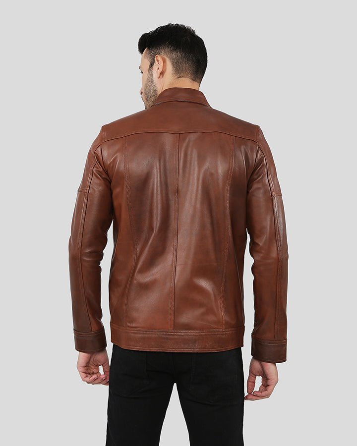 Leroy Brown Racer Leather Jacket - XS - Leroy Brown Racer Leather Jacket - Tatoo Tee